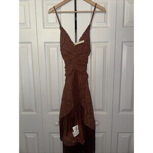 NWT Anthropologie Bhanuni by Jyoti Crochet Fringe Dress Size 4